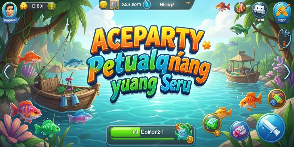 Screenshot utama ACEPARTY menampilkan gameplay memancing yang mengesankan.