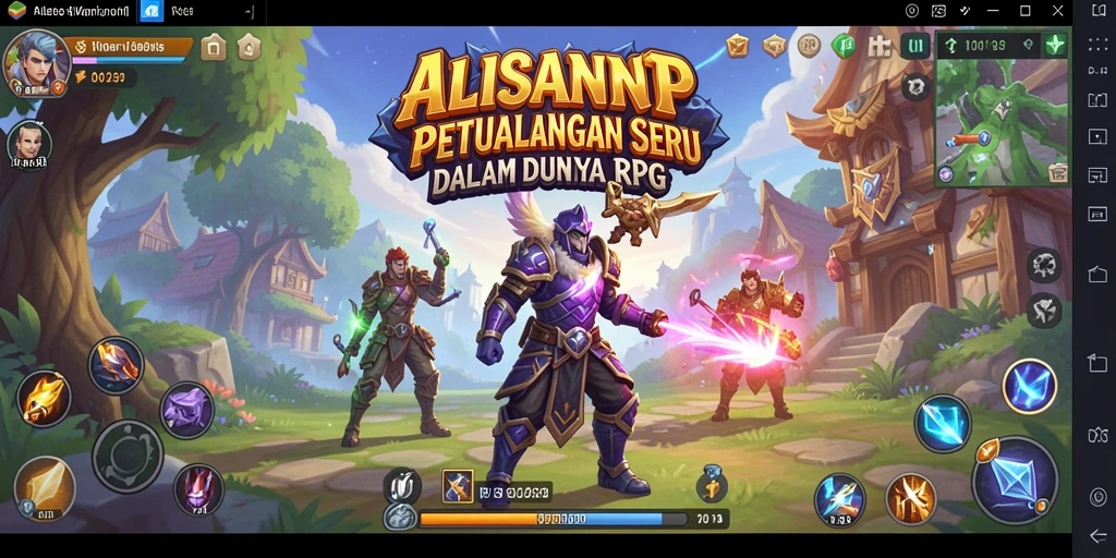 Screenshot utama ALISANRP menampilkan aksi pertempuran seru dalam dunia RPG.