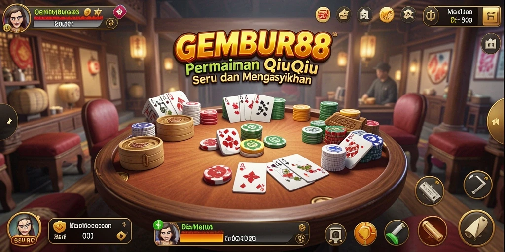 Screenshot gameplay GEMBUR88 yang menampilkan momen seru bermain QiuQiu.