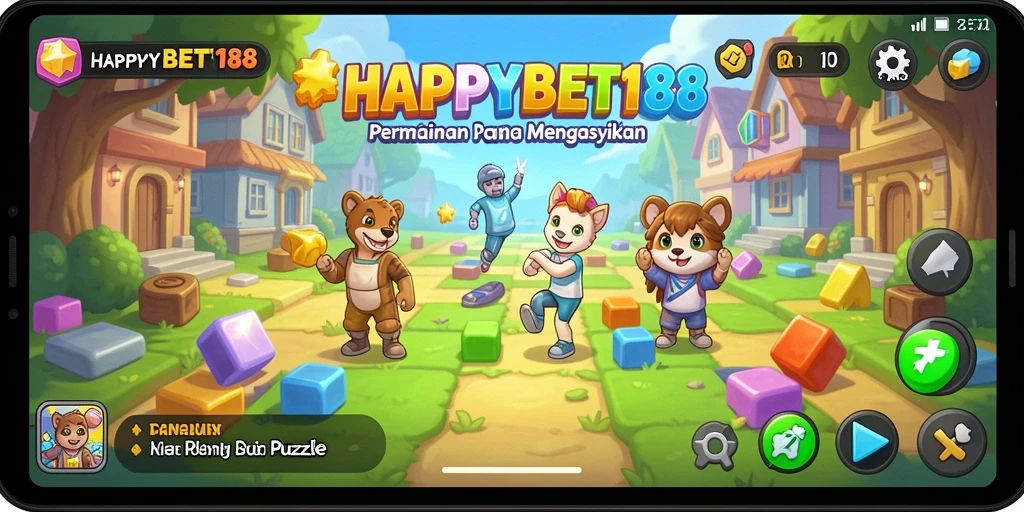 Screenshot permainan <strong>HAPPYBET188</strong> menampilkan tantangan puzzle yang menarik.