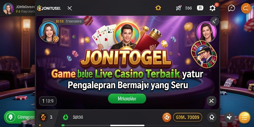 Screenshot gameplay JONITOGEL menampilkan dealer langsung dalam aksi.